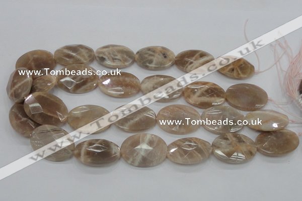 CMS38 15.5 inches 22*30mm faceted oval moonstone gemstone beads