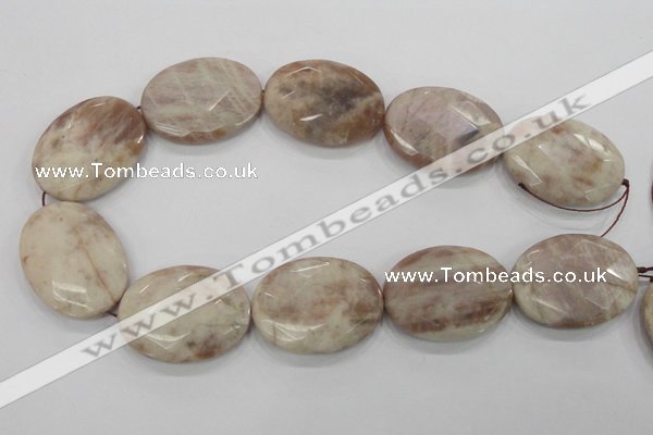 CMS39 15.5 inches 30*40mm faceted oval moonstone gemstone beads