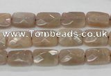 CMS40 15.5 inches 8*12mm faceted rectangle moonstone gemstone beads