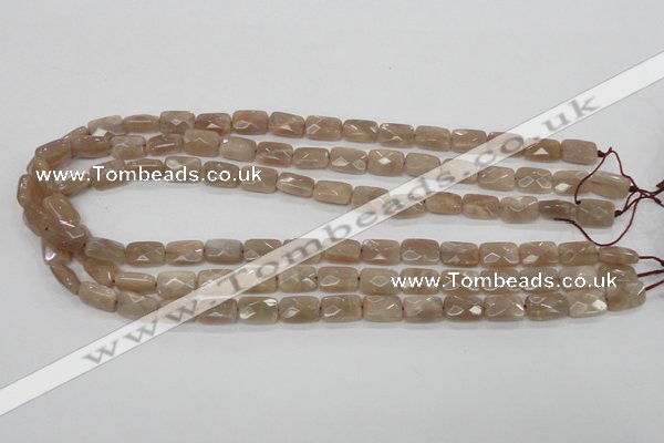 CMS40 15.5 inches 8*12mm faceted rectangle moonstone gemstone beads