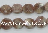 CMS45 15.5 inches 12mm faceted coin moonstone gemstone beads