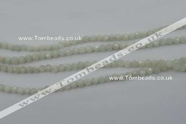 CMS451 15.5 inches 4mm faceted round white moonstone gemstone beads
