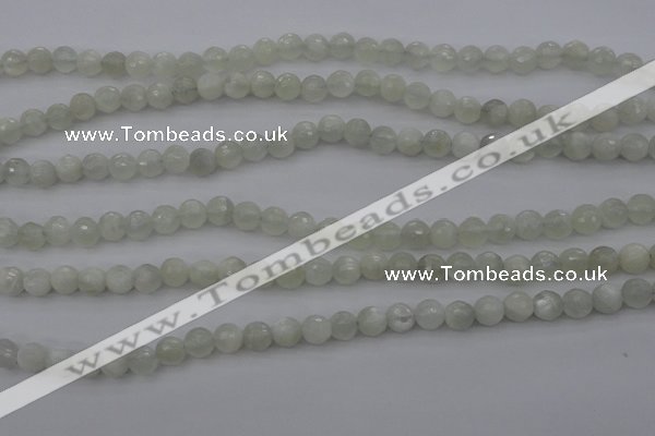 CMS452 15.5 inches 6mm faceted round white moonstone gemstone beads