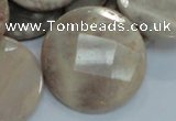 CMS49 15.5 inches 40mm faceted coin moonstone gemstone beads