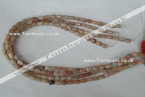 CMS514 15.5 inches 6*9mm teardrop moonstone beads wholesale