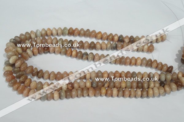 CMS519 15.5 inches 6*10mm rondelle moonstone beads wholesale