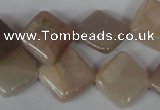 CMS531 15.5 inches 15*15mm diamond moonstone beads wholesale