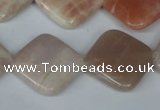 CMS532 15.5 inches 20*20mm diamond moonstone beads wholesale