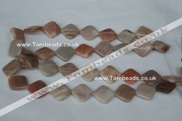 CMS532 15.5 inches 20*20mm diamond moonstone beads wholesale