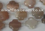 CMS535 15.5 inches 15*15mm cross moonstone beads wholesale