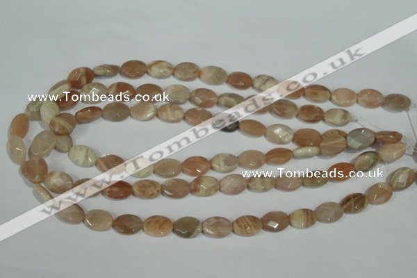 CMS545 15.5 inches 10*14mm faceted oval moonstone beads wholesale