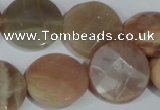 CMS558 15.5 inches 20mm faceted coin moonstone beads wholesale