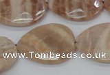 CMS56 15.5 inches 22*30mm faceted flat teardrop moonstone beads