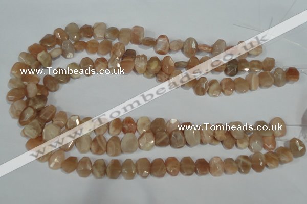 CMS561 15.5 inches 8*12mm faceted freefrom moonstone beads wholesale