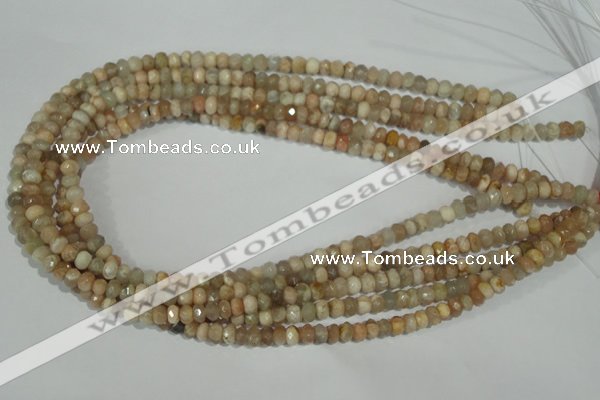 CMS563 15.5 inches 4*6mm faceted rondelle moonstone beads wholesale