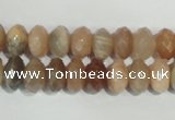 CMS565 15.5 inches 6*10mm faceted rondelle moonstone beads wholesale