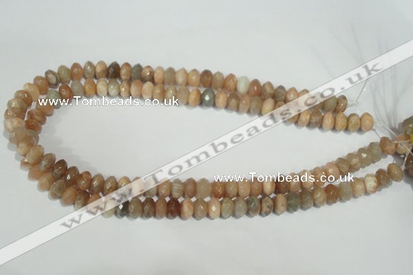 CMS565 15.5 inches 6*10mm faceted rondelle moonstone beads wholesale