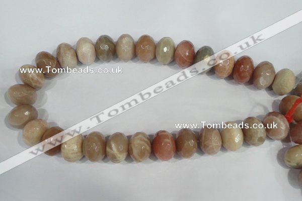 CMS568 15.5 inches 15*20mm faceted rondelle moonstone beads wholesale