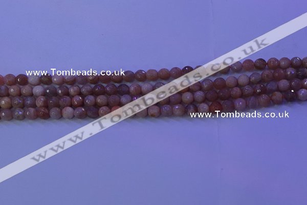 CMS570 15.5 inches 6mm faceted round moonstone gemstone beads