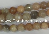 CMS571 15.5 inches 8mm faceted round moonstone beads wholesale