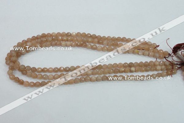 CMS58 15.5 inches 6mm faceted round moonstone gemstone beads