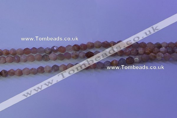 CMS580 15.5 inches 5*6mm faceted nuggets moonstone gemstone beads