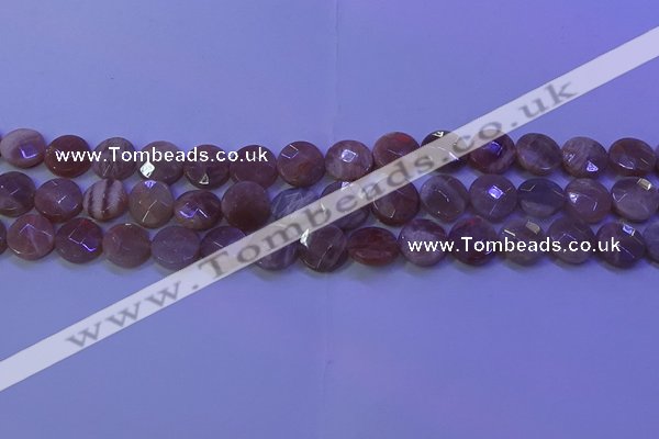 CMS589 15.5 inches 10mm faceted coin moonstone gemstone beads