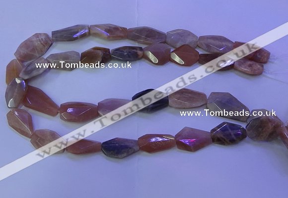 CMS597 15.5 inches 13*20mm - 15*28mm faceted freeform moonstone beads