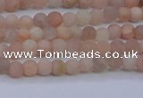 CMS600 15.5 inches 4mm round matte natural moonstone beads