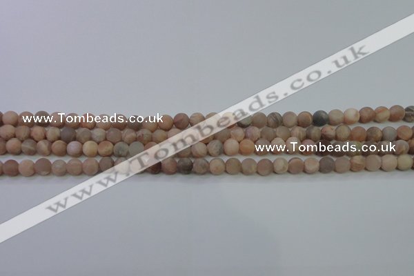 CMS601 15.5 inches 6mm round matte natural moonstone beads