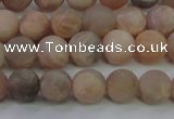 CMS603 15.5 inches 10mm round matte natural moonstone beads