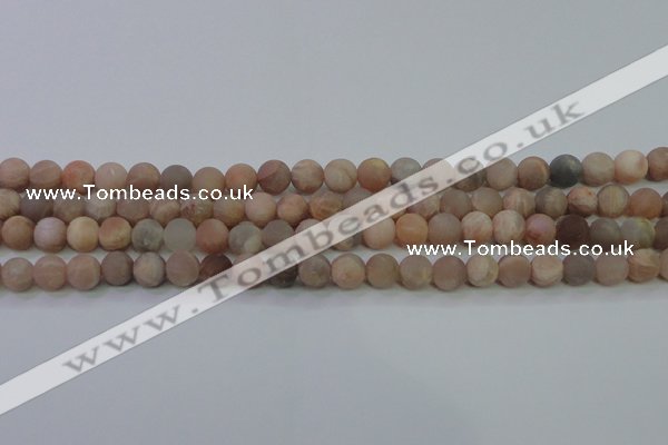 CMS603 15.5 inches 10mm round matte natural moonstone beads