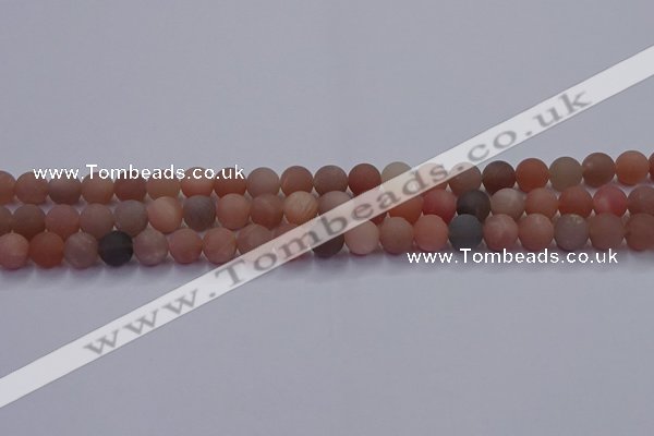 CMS612 15.5 inches 8mm round matte moonstone beads wholesale