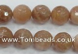 CMS62 15.5 inches 14mm faceted round moonstone gemstone beads