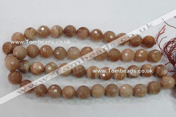 CMS63 15.5 inches 16mm faceted round moonstone gemstone beads