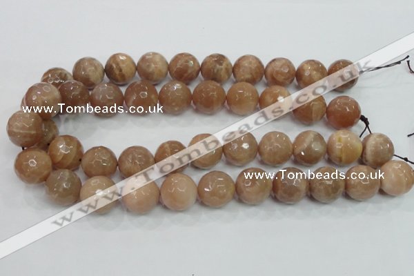 CMS64 15.5 inches 18mm faceted round moonstone gemstone beads