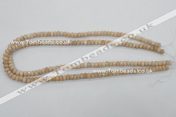 CMS66 15.5 inches 4*6mm faceted rondelle moonstone gemstone beads