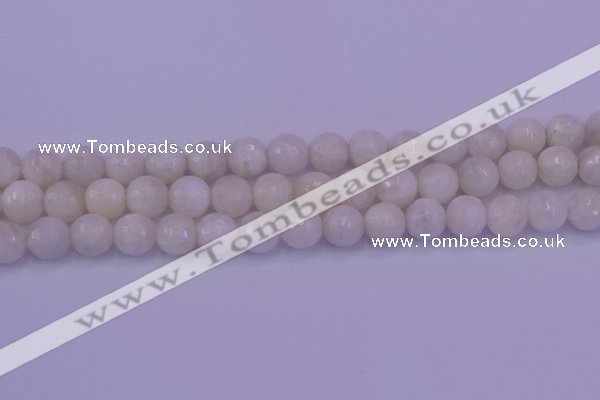 CMS663 15.5 inches 10mm faceted round white moonstone beads