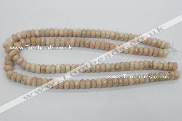 CMS67 15.5 inches 5*10mm faceted rondelle moonstone gemstone beads