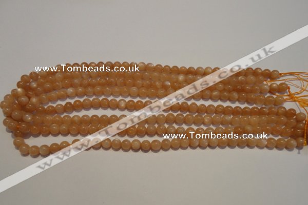 CMS701 15.5 inches 6mm round peach moonstone beads wholesale