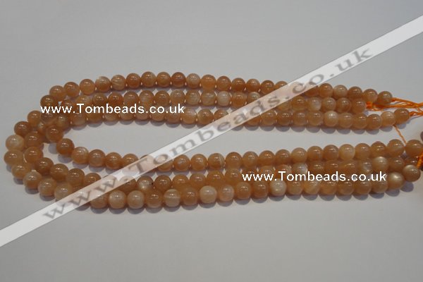 CMS702 15.5 inches 8mm round peach moonstone beads wholesale