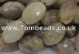 CMS71 15.5 inches 14*18mm faceted rice moonstone gemstone beads