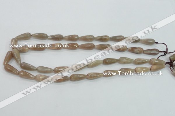 CMS74 15.5 inches 8*20mm faceted teardrop moonstone gemstone beads