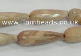 CMS76 15.5 inches 10*30mm faceted teardrop moonstone gemstone beads