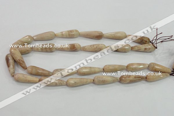 CMS76 15.5 inches 10*30mm faceted teardrop moonstone gemstone beads