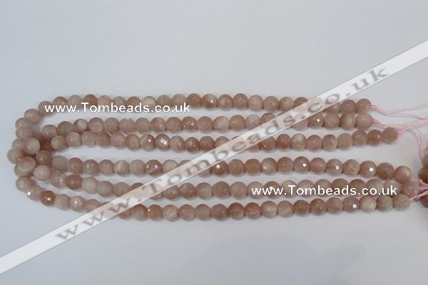 CMS764 15.5 inches 8mm faceted round natural moonstone beads