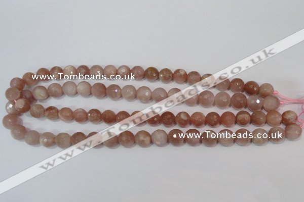 CMS765 15.5 inches 10mm faceted round natural moonstone beads