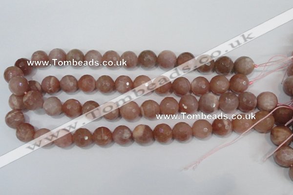 CMS767 15.5 inches 14mm faceted round natural moonstone beads