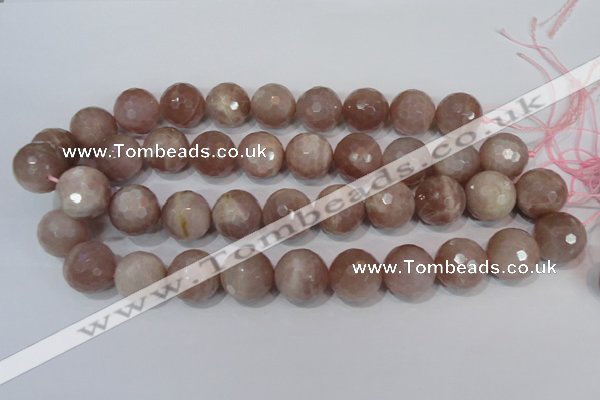 CMS769 15.5 inches 18mm faceted round natural moonstone beads