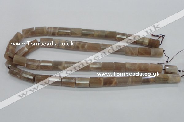 CMS77 15.5 inches 10*14mm faceted column moonstone gemstone beads